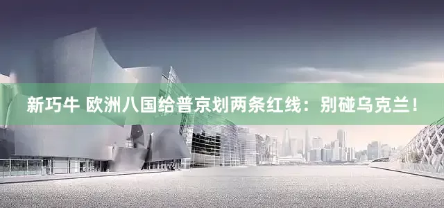 新巧牛 欧洲八国给普京划两条红线：别碰乌克兰！